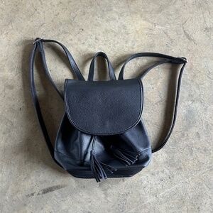 Faux leather backpack